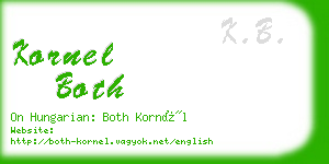 kornel both business card